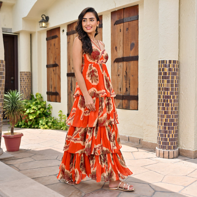 Enchanted Printed Tiered Dress